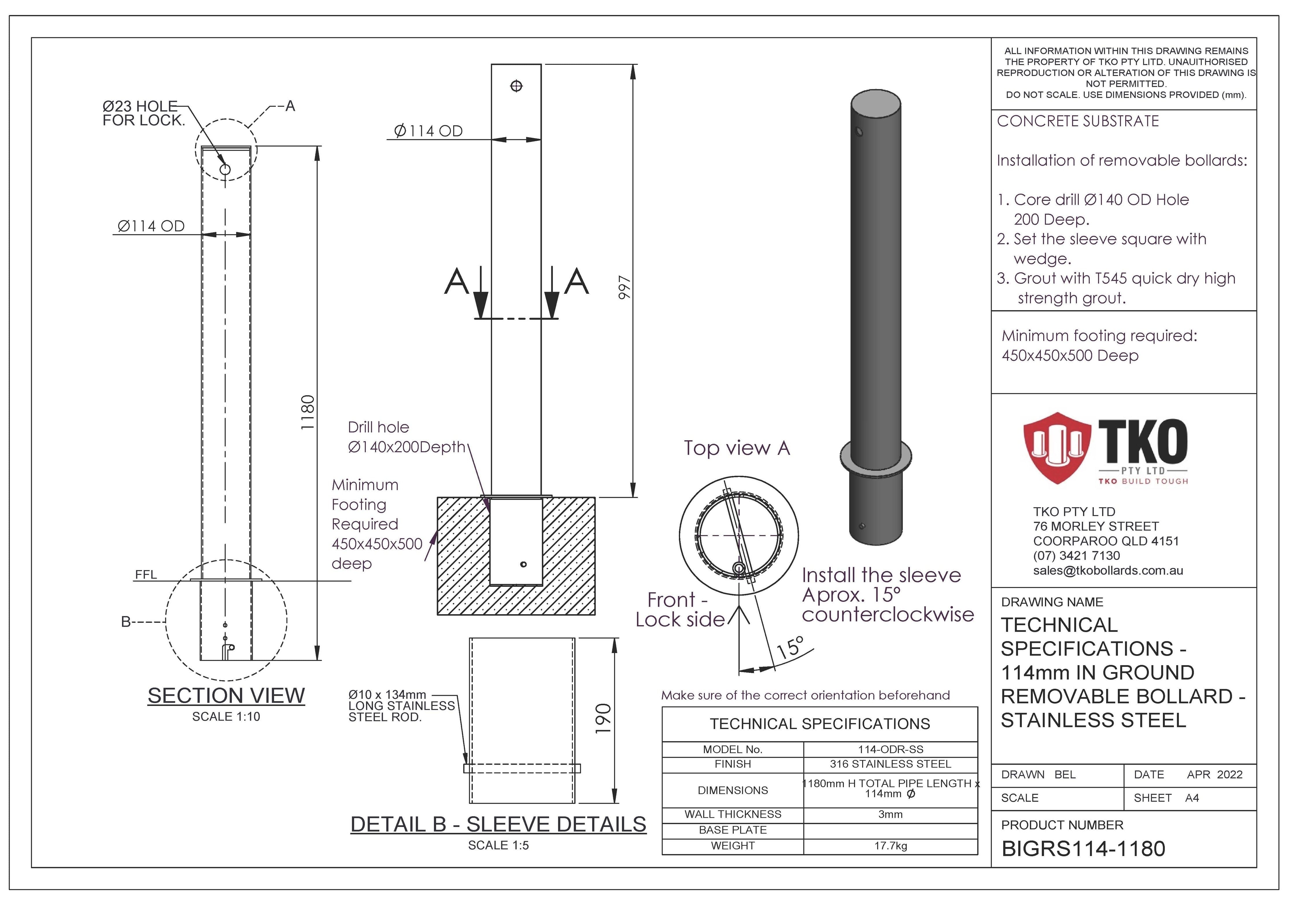 Retractable Bollard Details