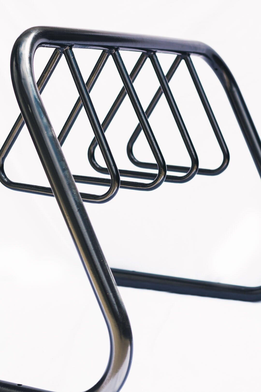 Triangular Bicycle Rack 5 Station Black Powder Coated Bike Rack Triangle Holder | TKO Bollards