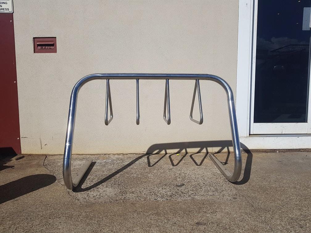 Triangular Bicycle Rack 5 Station Stainless Steel Bike Rack Triangle Holder | TKO Bollards