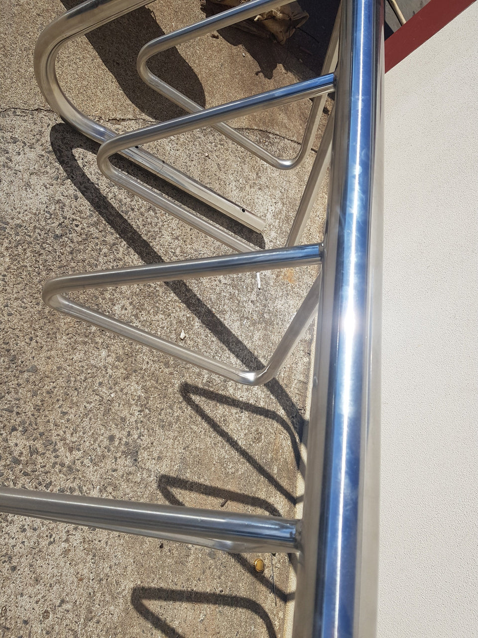5 Station Stainless Steel Bike Rack Triangle Holder | TKO Bollards