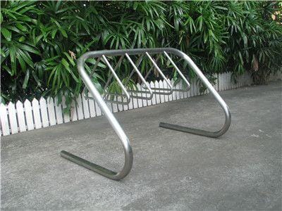 5 Station Stainless Steel Bike Rack Triangle Holder | TKO Bollards